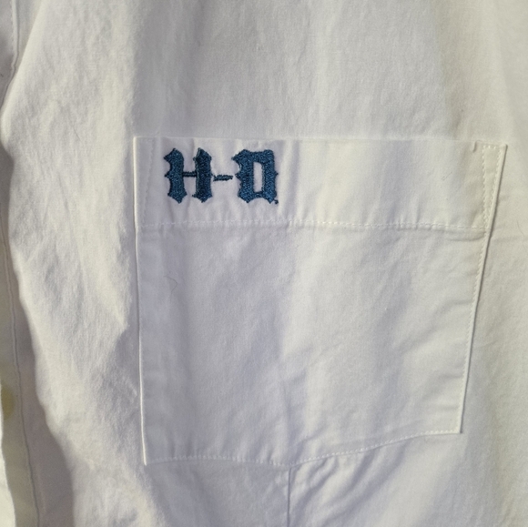 Vintage Harley-Davidson Women’s Short Sleeve Shirt White with Blue HD Size Large - Picture 2 of 8